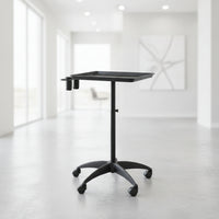 Salon Tray Stand Adjustable Height Salon Tray on Wheels Wheeled Hairdresser Trolley for Stylists, Hairdressers, Barbershop, Beauty Parlor