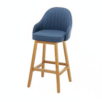 Upholstered High Stool with Backrest Minimalist Design Counter Chair Padded Seat