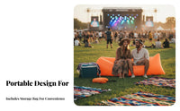 Lightweight Wind-Inflated Recliner Quick Inflation Wind-Inflated Lounger No Pump Needed Air Sofa Waterproof for eventand-enjoyers, Beach Lovers, Camping, Music events, outdoor meals, backrestyard