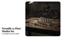 13 Pieces Assorted Lengths Motorcycle Axle Spacer Kit Silver Wheel Axle Spacer Kit Hollow Bike Hardware Cylindrical