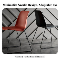 Nordic Design Dining Chair Lightweight Minimalist Metal Leg Chair Space-Saving