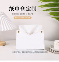 Wholesale Tissue Box Cover with Text Design, Leather, Embedded, Modern Minimalist
