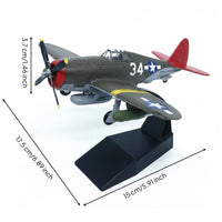 WW2 Classic Fighter Fighter Model Highly Detailed Historic Warplane Model Realistic Proportions Alloy Plane Reproduction for Collection Cabinet