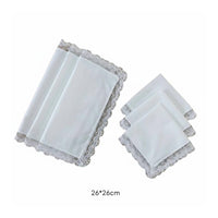 6 Pieces White Cotton Handkerchief Handmade DIY Cotton Hanky Washable for Travel
