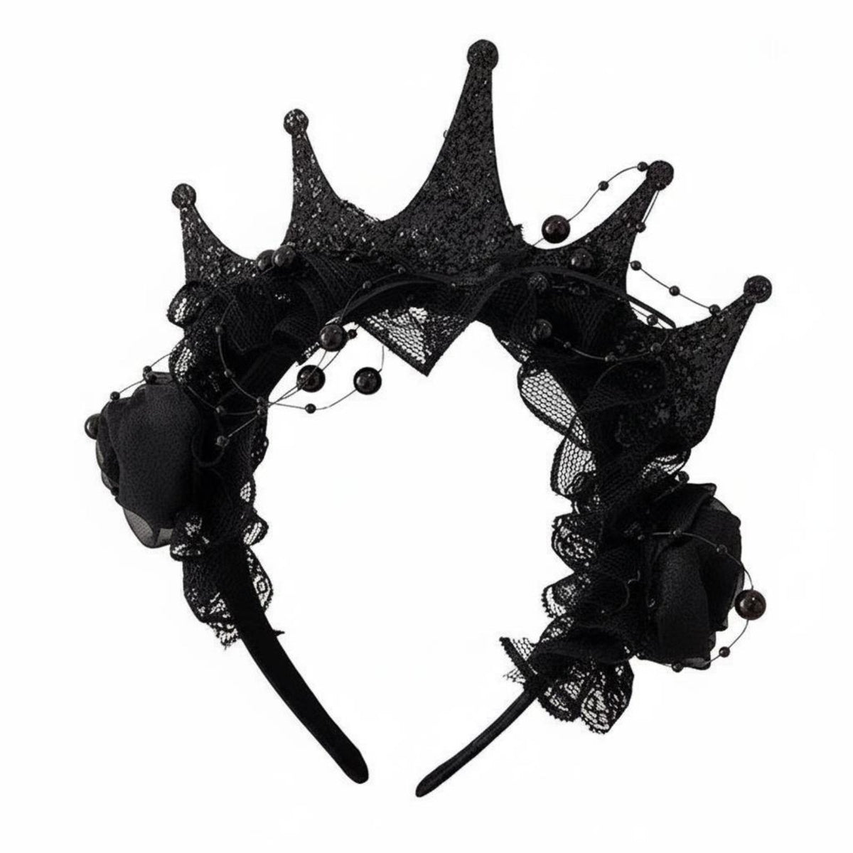 dark romantic & fashion blossom Lace Crown celebration Wear Celebratory Crown Handmade Hair Accessory Colorful for Cosplayers, Party-Goers, Halloween Parties, Costume gatherings, Photo Shoots, Photoshoots