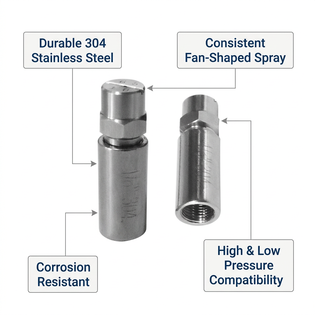 Chrome, 6 Nozzle, Pressure Washer Spray Tip, Cooling Applications Spray Tip, Stainless Steel Spray Tip