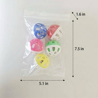 Large, Multi-Colored Bell Ball, Pack of 5 (Random Colors) Parrot Bell Toy, Parakeet Cockatiel Toy Colorful Bird Interactive Play Beak Exercise