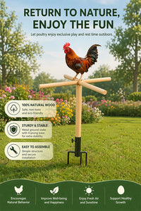 Cross-border Stock Outdoor Poultry Perch Cross Perch Space-saving Solid Wood Chicken Double Perch