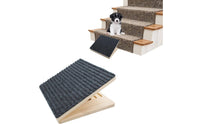 Adjustable Height Wooden Pet Ramp Stair Portable Foldable Pet Ramp with Anti-Slip Surface Sturdy Long-Lasting for Small Dogs, Young Dogs, Injured Pets, Bedside, Sofa