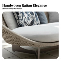 Woven Rope Sofa and Armchair Set Waterproof Outdoor Furniture sturdy Wood Frame Patio Furnishing for Hotel Owners, Homeowners, Backyard, waterside, Deck