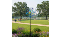 Colorful Flower sculpture Waterproof Yard Pinwheel Easy to Install Outdoor Decoration for Park