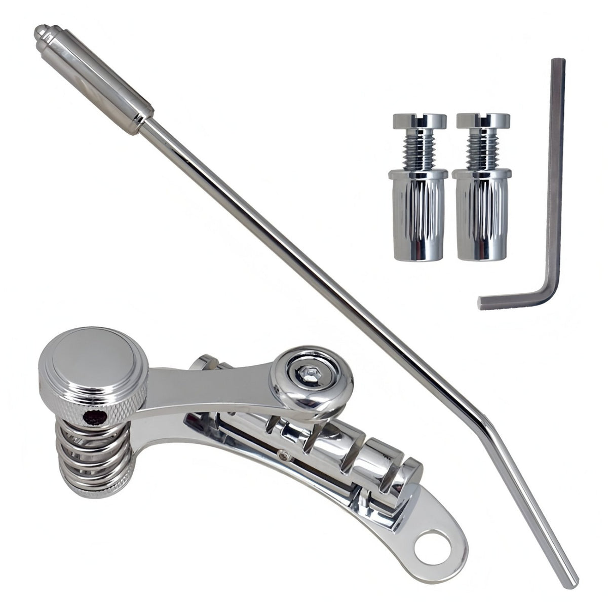 Tremolo-Style Guitar Bridge Sustain Improvement Adjustable Roller Bridge String Breakage Reduction Tailpiece Bar Tailpiece