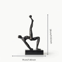 Modern Iron Sculpture Black Abstract Sculpture Elegant Statue Minimalist for Homeowners, Shelf, Tabletop, Desk, Living Room