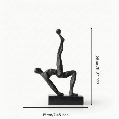 Modern Iron Sculpture Black Abstract Sculpture Elegant Statue Minimalist for Homeowners, Shelf, Tabletop, Desk, Living Room