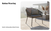 3 Pieces 3-Piece Woven Chat Set Nordic design Outdoor Furniture space-saving Easy Assembly for Apartment Dwellers, Homeowners