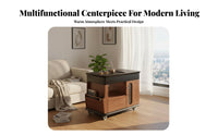 On casters 2-Tier Rolling Trolley Multi-Functional Household Furniture Space-Saving End Table adaptable for tea aficionados, Apartment Dwellers, Living Room, Small areas, Bedroom, Home Office