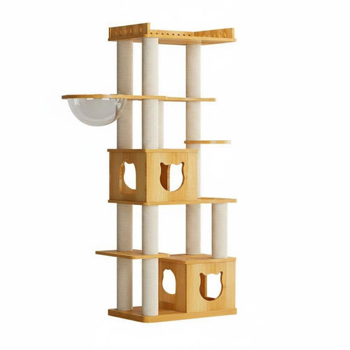 Cat Perch with Scratching Posts Solid Wood Multi-Level Pet Perch All Seasons Pet Furniture for Kittens