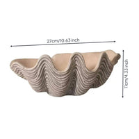 Shell Tray Ribbed Shell Bowl Stone-Like for Reception Area