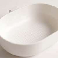 Bird Bath Cage Hanging Bathtub for Small Birds, Pet Bird Bath Box, Decorative Po #variant:White