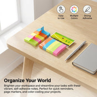 Sticky Notes Colorful Self for Office and Students, Multicolor Index Tabs for Note Taking, Employee Appreciation Gifts