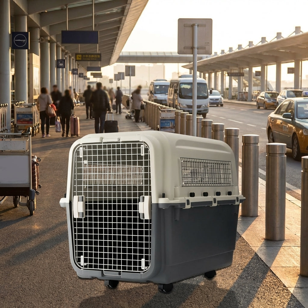 Portable Pet Carrier and Cat Travel Box, Solid shade Carrier with Front Door, Hard Outdoor Use Airline Approved Pet Carrier Case