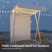 1 Piece Foldable Market Stall Waterproof Mobile Snack Stall Easy Assembly Outdoor Sell or Stand for Small Business Owners Suitable for Street Fairs Night Markets DIY Enthusiasts Temporary Retail Space