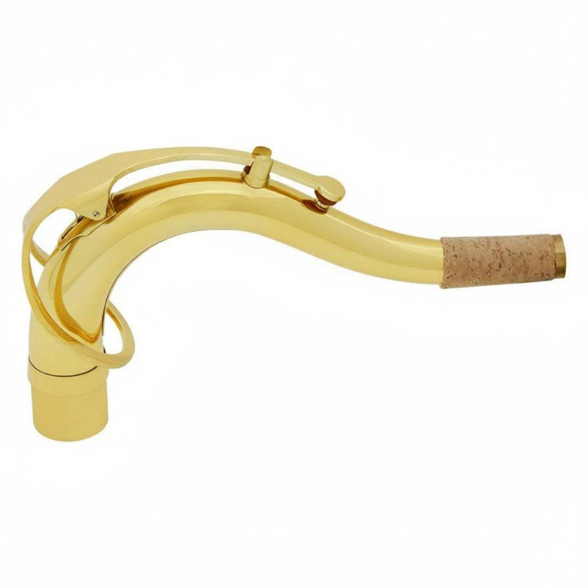 Sax Golden Neck Finish Finish   Saxophone Neck Cork Embouchure Piece End Music Accessory for Performance, Practice