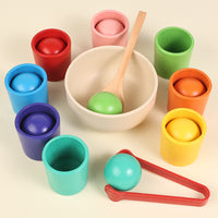 Montessori Eight-Color Ball Sorting Cup Toy for Kids