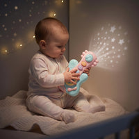 Light-up Baby Guitar with Star Light Display Interactive Handheld Musical Instrument Toy Compact Sensory Music Toy Early Learning for Toddlers