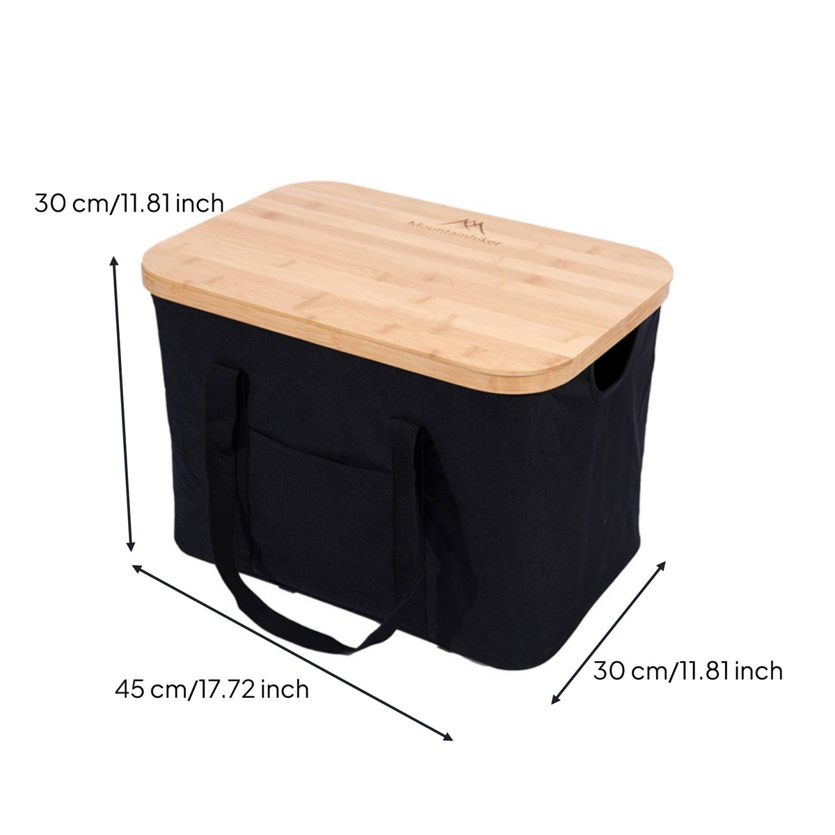 Camping Storage Box with Tabletop Lightweight Folding Outdoor Container Table Versatile Bamboo Top Storage Bin for Picnickers