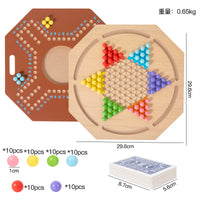 Wooden Flying Chess Game with Checkers Design for Family Entertainment
