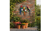 Metal Parrot Wall Art Weather Resistant Avian Sculpture Wall Decor Bright Shades Residence Decoration for Patio