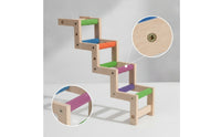 Z-Shaped Bird Climbing Ladder Natural Wood Wooden Bird Ladder Easy to Install Exercise for Birdcage