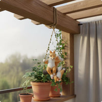 Climbing Squirrel Figurine Gift Squirrel Hanging Decoration Outdoor for Balcony
