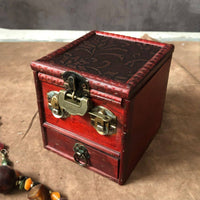 Vintage Wood Jewelry Box Embossed Floral Storage Item Scroll Pattern