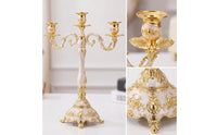 Candle Holder with Three Cups Embossed Candelabra with Arms Decorative