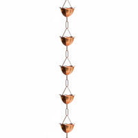 Copper Rain Chain Weather Resistant Rain Chain Rustproof for Courtyard, Temple