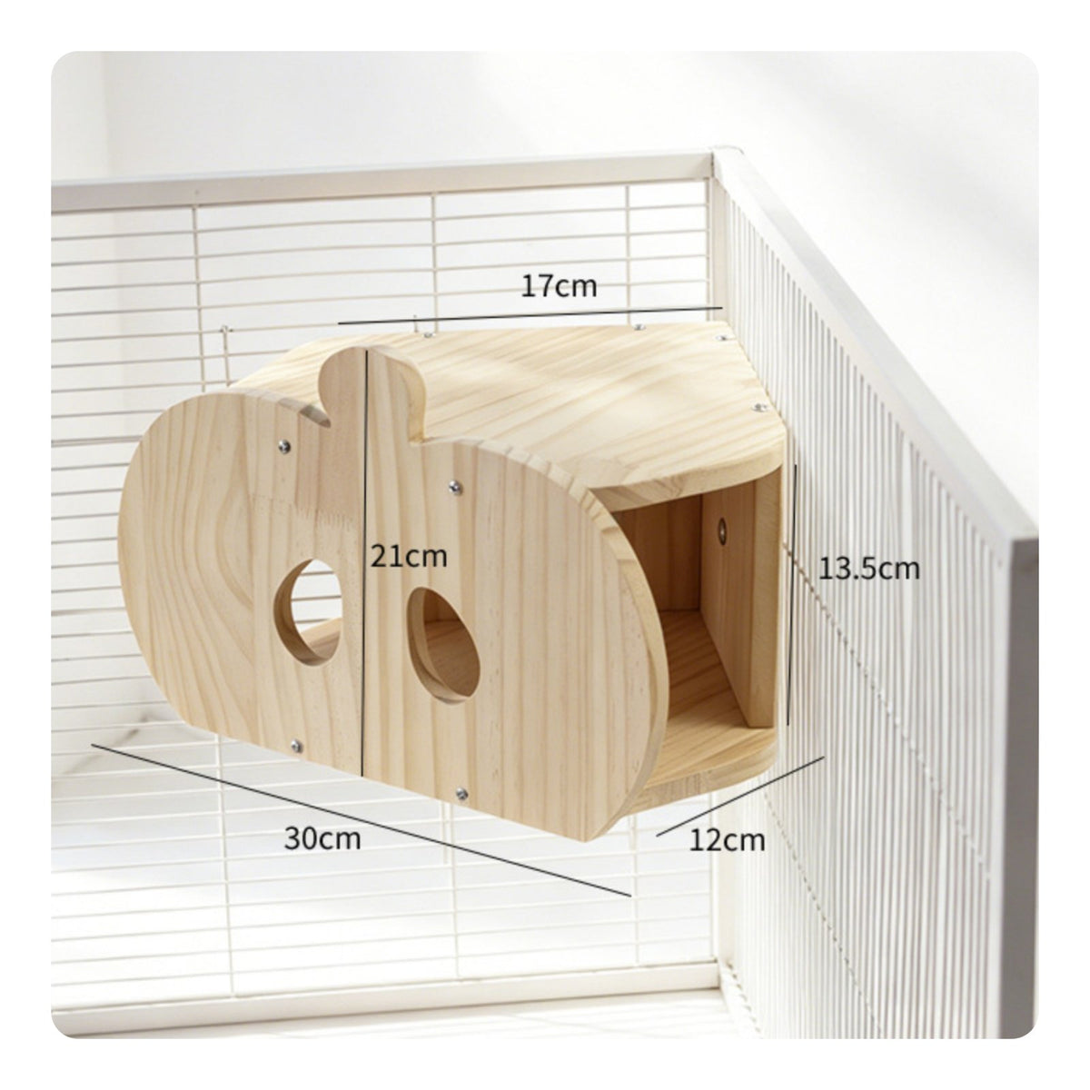Guinea Pig Wooden House Semi-Enclosed Wooden Hideout House Cave Inspired