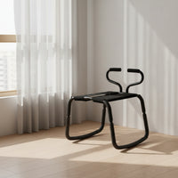Cylindrical Metal Chair with Foam Handles Padded Floor Chair Compact Chairs Stylish for Living Room