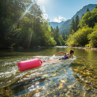Double Air Bladder Design Swimming Safety Buoy with Storage Thickened Material Outdoor Water Swim Buoy Portable Swimmer Tow Buoyancy Aid Easy Inflation & Deflation for Triathletes, Kids, Rafting, Triathlon, Kayaking, Beach
