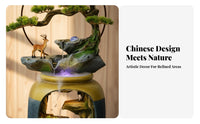 Rockery Landscape Water Feature Peaceful Landscape Floor Standing Water Feature Look Circulating Water Ornament for Homeowners, Office