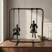 Tabletop Swing Ornament Rounded Rectangular Frame Swing Ornament Black