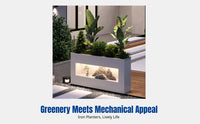 Iron Planter Box, Solar Outdoor Flower Bed, Divider