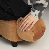 Soft Shoe Stool Solid Wood Legs Capybara Stool Creative Design for Entryway