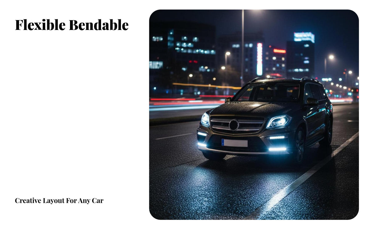 2 Pieces LED Daytime Running Light Easy to Install Clear Vision Daytime Running Lamp Strip Daytime Running Light Bar for Night Driving