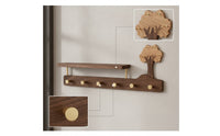 Wall Mounted Coat Rack Solid Wood Coat Rack with Shelf Modern Rustic Sturdy for Entryway, Bedroom