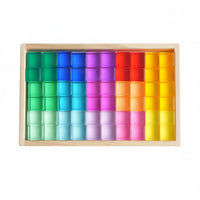 Rainbow Acrylic Blocks Sensory Development Translucent Building Cubes Material Translucent Stacking Blocks for Kids, Young Children