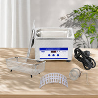 Ultrasonic Cleaner with Basket and Numeric Display Stainless Steel Digital Ultrasonic Cleaner Compact Cleaning Machine for Jewelers, Home, Workshops