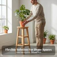Round Top Plant Stool Multi-Functional Four-Legged Round Top Stool Stable Design Nordic Design for Home Decorators, Corner Areas