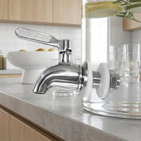 Beverage Dispenser Tap with Paddle Handle, 304 Stainless Metal Beverage Dispenser Tap Faucet, G1/2 Juice Dispenser Tap for Juice Bottle Beer Keg